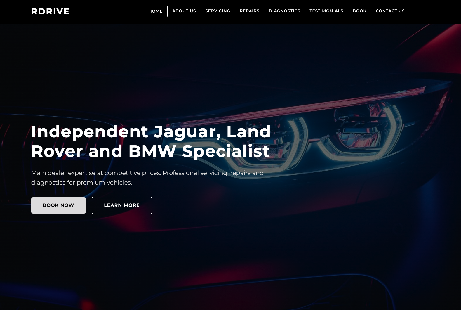 R Drive Ltd website, BMW and Jaguar Land Rover specialist
